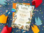 Safari Watercolor Birthday Invitation – Editable Canva Template – Share or Printable 5x7 – Instant Download