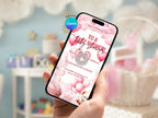 Pink Baby Bear Baby Shower – Editable Canva Template – Share video mp4 – Instant Download