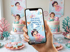 Mermaid Under the Sea Pink Birthday – Editable Canva Template – Share video mp4 – Instant Download