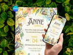 Cockatiel Watercolor Birthday Invitation – Editable Canva Template – Share or Printable 5x7 – Instant Download