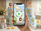 Animated Jesus Watercolor Video Invitation – Editable Canva Template – Share video mp4 – Instant Download