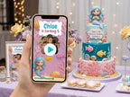 Blue Mermaid Birthday Video Invitation – Editable Canva Template – Share video mp4 – Instant Download