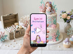 Purple Mermaid Birthday Video Invitation – Editable Canva Template – Share video mp4 – Instant Download