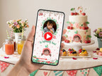 Cherry Birthday Video Invitation – Editable Canva Template – Share video mp4 – Instant Download