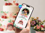 Cherry Birthday Video Invitation – Editable Canva Template – Share video mp4 – Instant Download