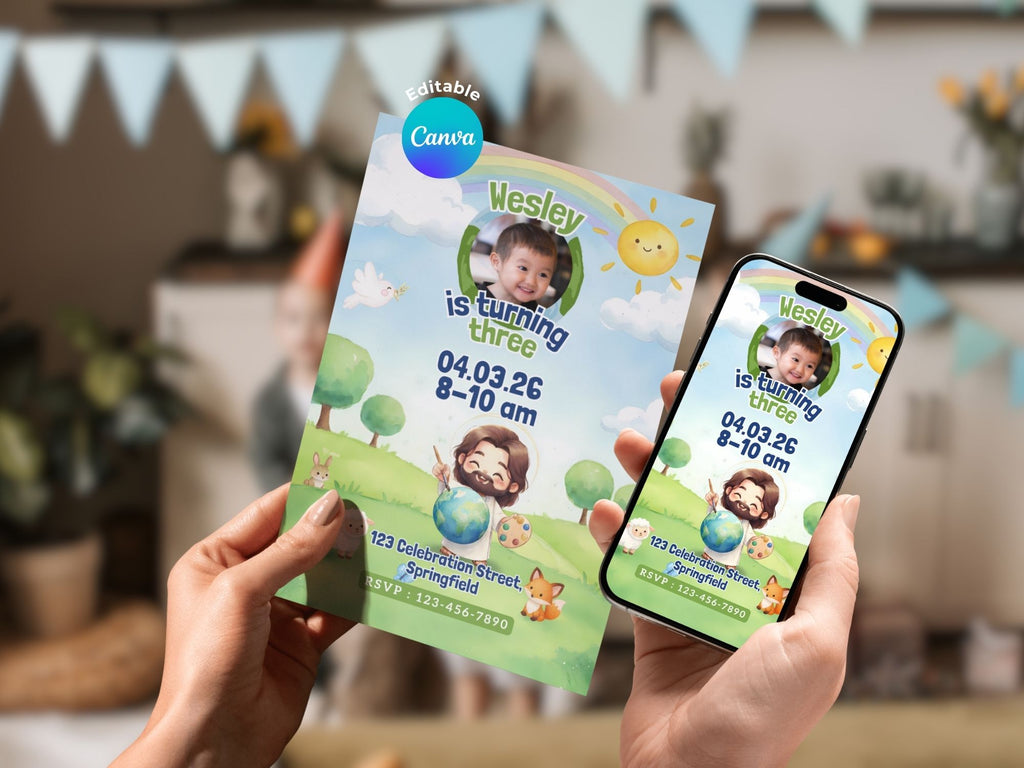 Jesus The Painter Invitation FULL PARTY BUNDLE - Video Invite & Matching Printables