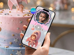 Girl Astronaut Space Birthday Video Invitation – Editable Canva Template – Share video mp4 – Instant Download