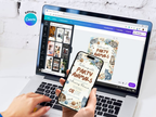 [FREE SAMPLE] Cats Party Invitation | Editable Canva Template - Instant Download