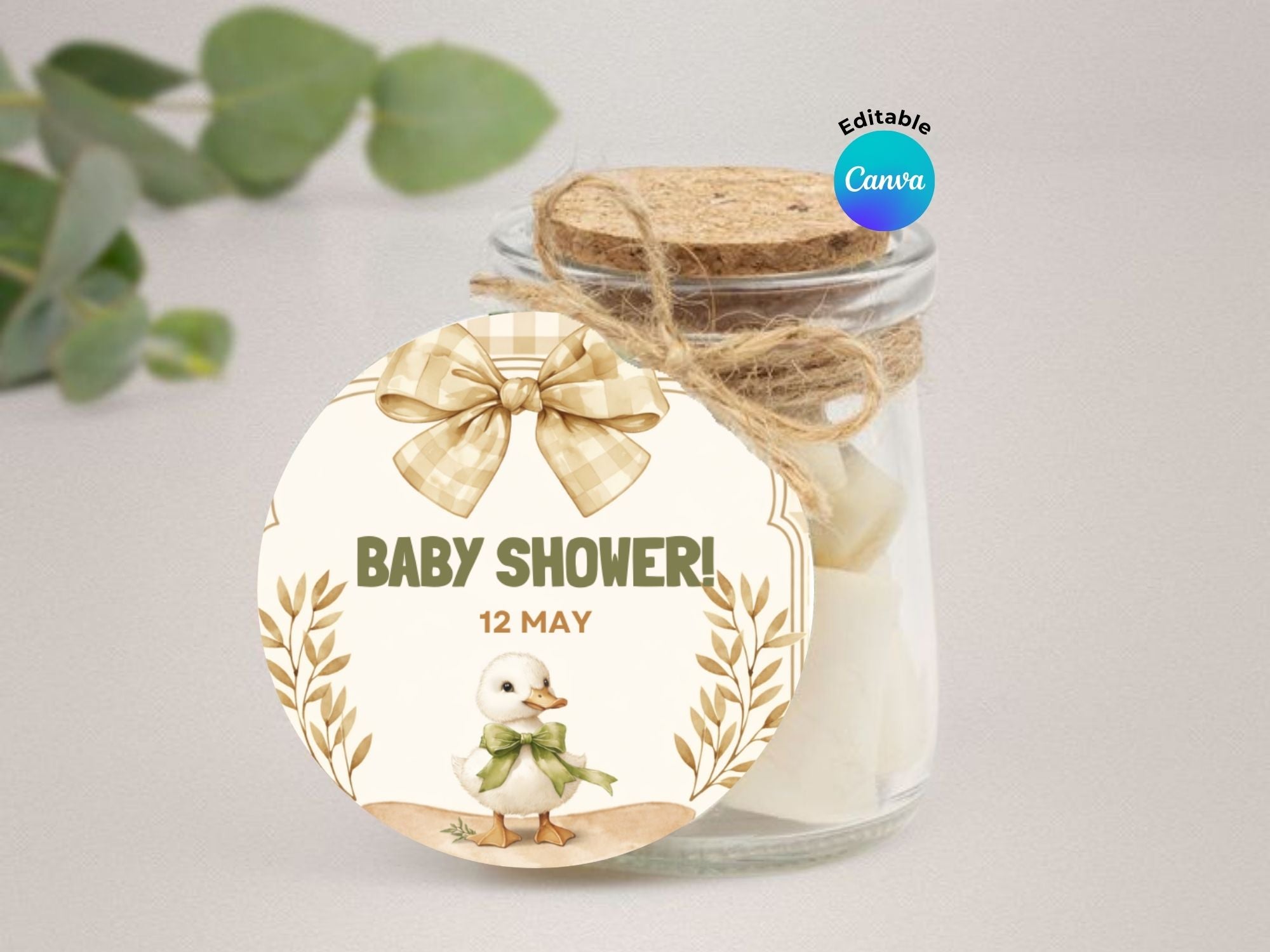 Checkered Duck Baby Shower Invitation FULL PARTY BUNDLE - Video Invite & Matching Printables