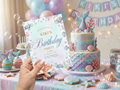 [FREE SAMPLE] Blue Mermaid Invitation | Editable Canva Template - Instant Download