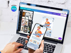 Modern Astronaut Birthday Invitation FULL PARTY BUNDLE - Video Invite & Matching Printables