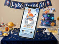 Astronaut Birthday Invitation – Editable Canva Template – Share video mp4 – Instant Download