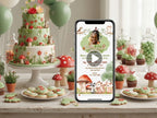 Cute Garden Birthday Invitation – Editable Canva Template – Share video mp4 – Instant Download