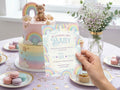 Watercolor Rainbow Baby Shower Invitation – Watercolor Plane Theme – Editable Canva Template – Share or Printable 5x7 – Instant Download
