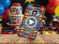 3D Superhero Birthday Invitation – Editable Canva Template – Share video mp4 – Instant Download