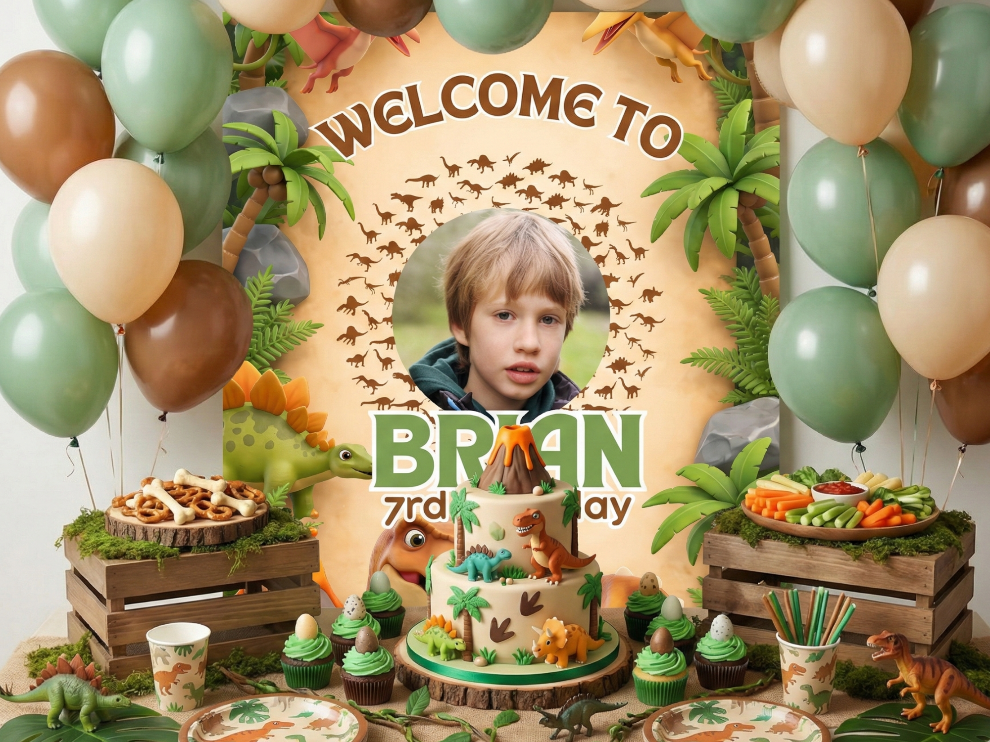 3D Dinosaur Invitation FULL PARTY BUNDLE - Video Invite & Matching Printables