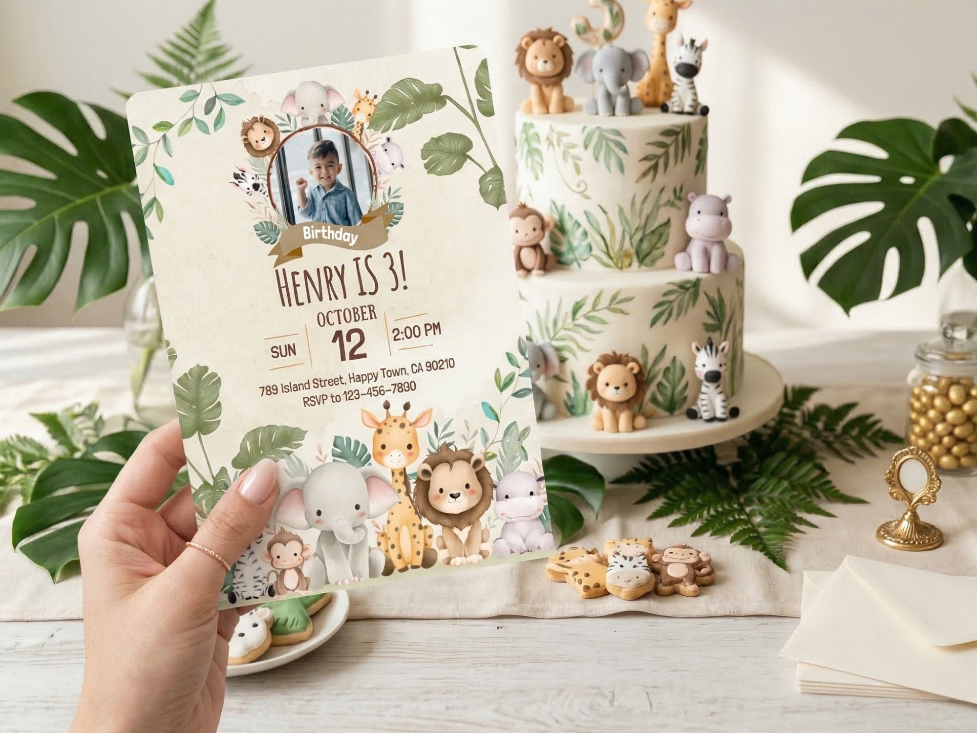 Safari Invitation – Editable Canva Template – Share or Printable 5x7 – Instant Download