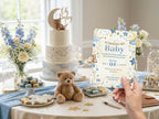 Blue Sky Baby Shower Invitation – Watercolor Plane Theme – Editable Canva Template – Share or Printable 5x7 – Instant Download