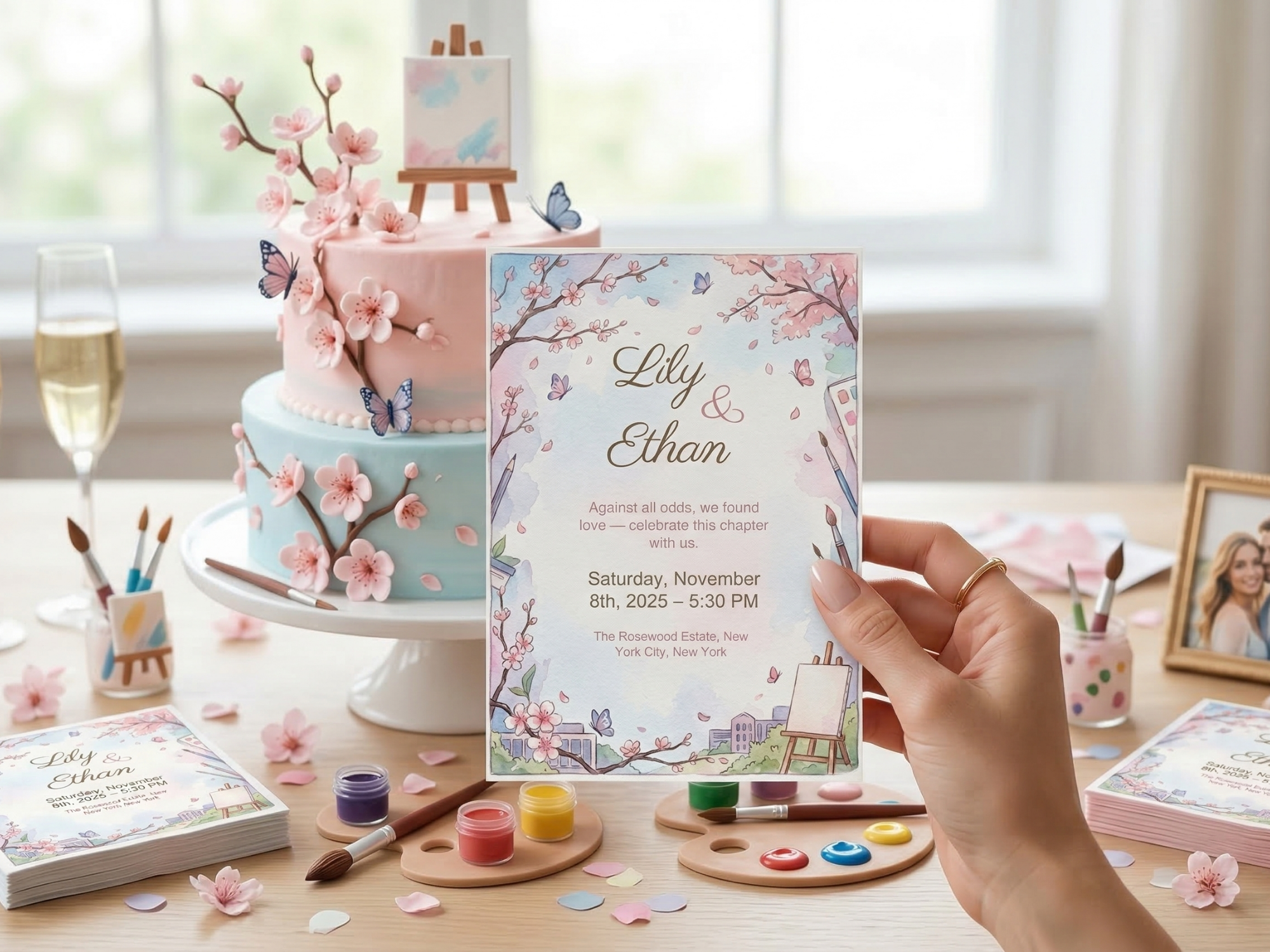 Against All Odds Love Invitation – Editable Canva Template – Share or Printable 5x7 – Instant Download