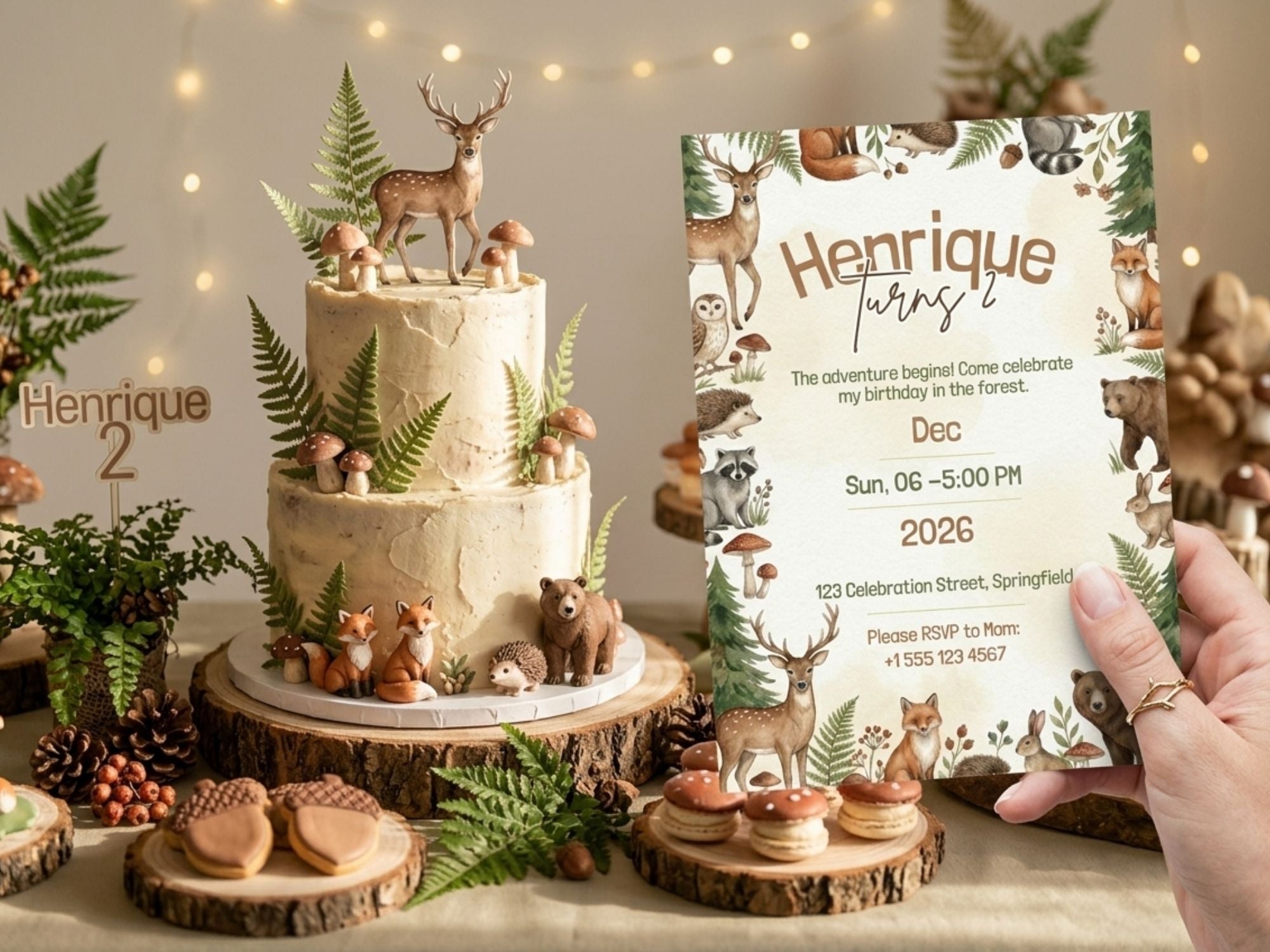 Forest Birthday Invitation – Editable Canva Template – Share or Printable 5x7 – Instant Download