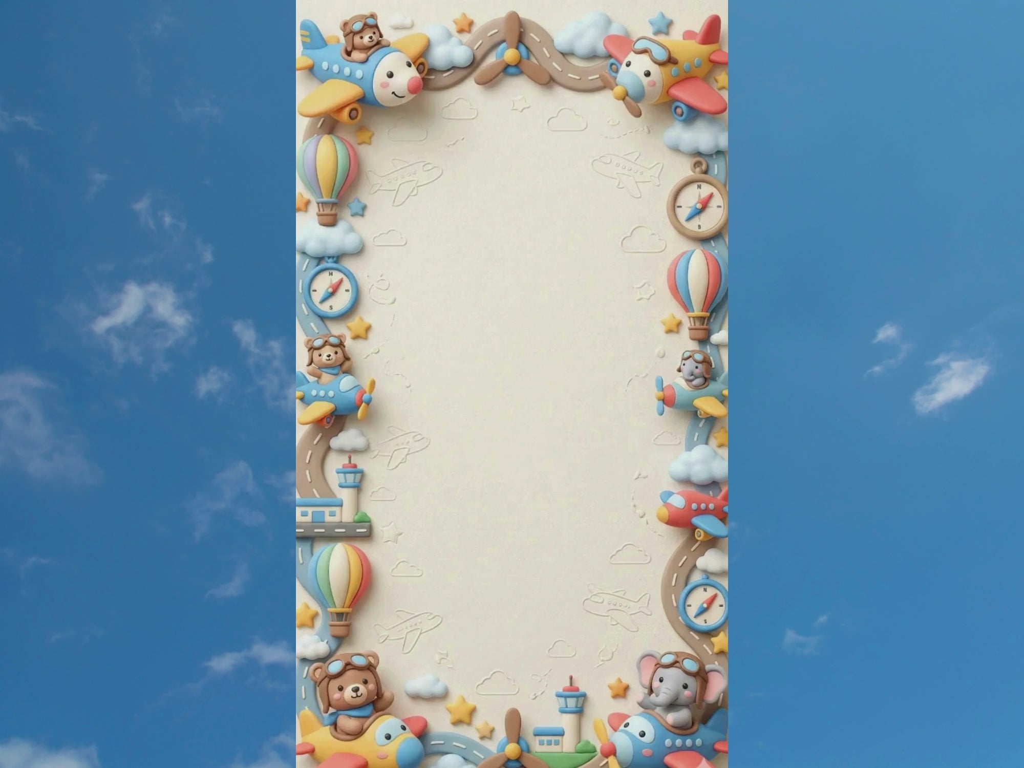 3D Aviator Animals Birthday Invitation – Editable Canva Template – Share video mp4 – Instant Download