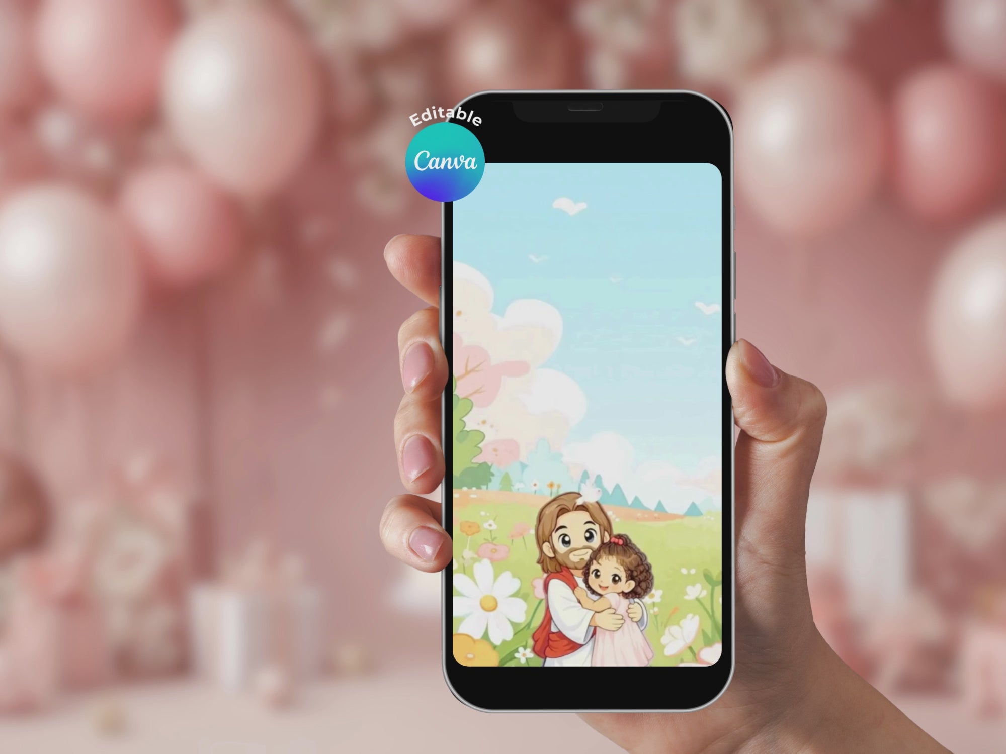 Princess Of Jesus Birthday Invitation – Editable Canva Template – Share video mp4 – Instant Download